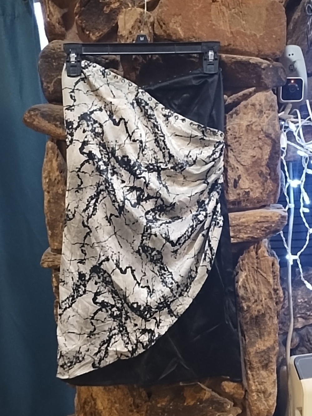 Divided Black and Silver Strapless Dress